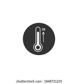 Fever, sick, high temperature icon vector isolated in white background