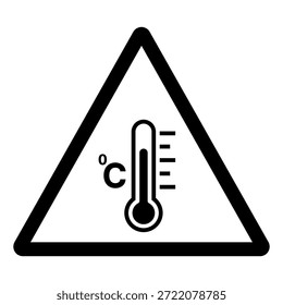 Signo De Símbolo De Temperatura De La Fiebre, Ilustración vectorial, Aislado En La Etiqueta Del Fondo Blanco .EPS10