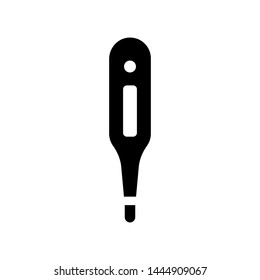 Fever thermometer. Electronic express test. Medical equipment. Flat vector logo, icon, web button design.