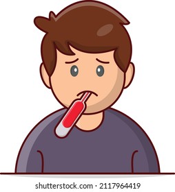 ilustración del vector de fiebre en un fondo transparente. Símbolos de calidad superior. Iconos planos de línea vectorial para el diseño de conceptos y gráficos. 