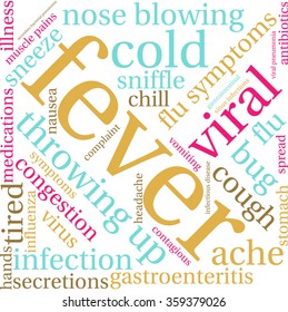 Fever word cloud on a white background.