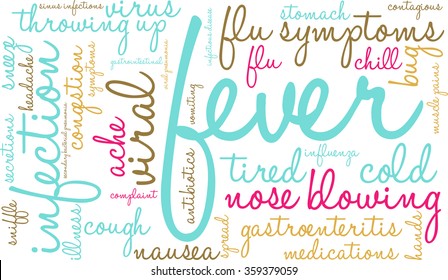 Fever word cloud on a white background.