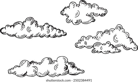 Few clouds hand drawn illustration