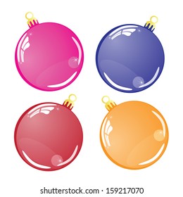 Few Color Christmas balls isolated on white background