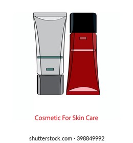 few cosmetic products in tubes for skin care. vector illustration on white background