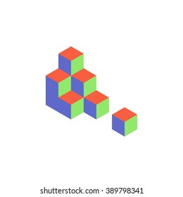 Few cubes illustration.