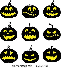 a few different forms of pumpkin for helloween