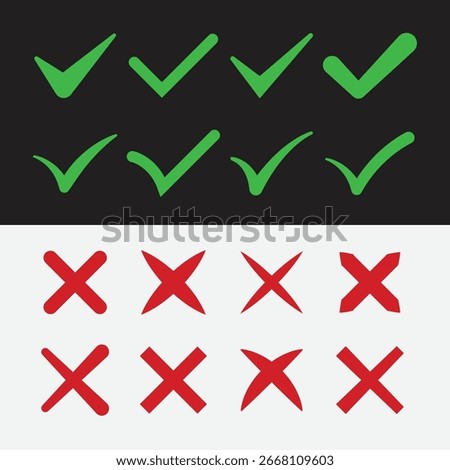 few essential reject and agreed mark sign set collection