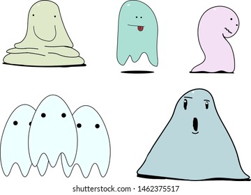 A few ghosts hover above the surface. The remaining characters are.