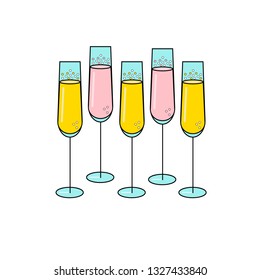 A few glasses of champagne