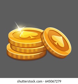 Few gold coins icon. Vector illustration