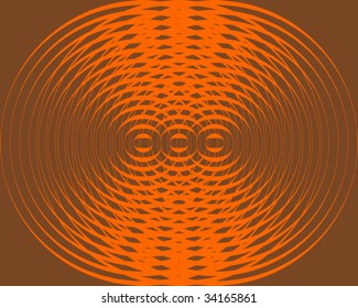 Few orange circles turning on brown background