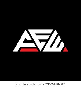FEW triangle letter logo design with triangle shape. FEW triangle logo design monogram. FEW triangle vector logo template with red color. FEW triangular logo Simple, Elegant, and Luxurious design.