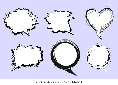 A Few Utterances Vector Speech Bubbles Set. Collection of hand drawn design elements for your blog, social network posts. Easy to make photo collage, advertisement, citation design.
