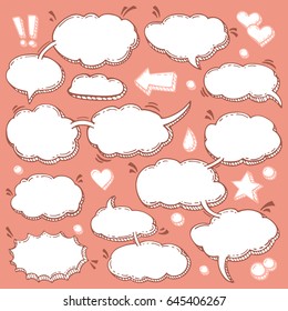 A Few Utterances Vector Speech Bubbles Set. Collection of hand drawn design elements for your blog, social network posts. Easy to make photo collage, advertisement, citation design.