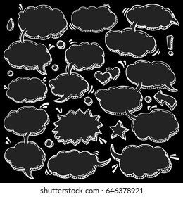 A Few Utterances Vector Speech Bubbles Set. Collection of hand drawn design elements for your blog, social network posts. Easy to make photo collage, advertisement, citation design.