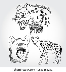 Few Vector Illustrations of Hyenas