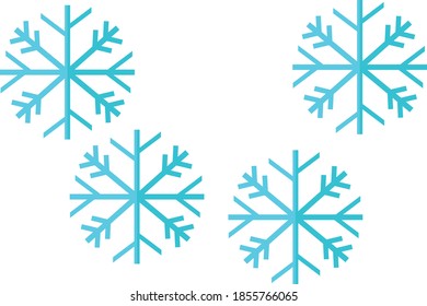 Unos cuantos copos de nieve blancos en invierno