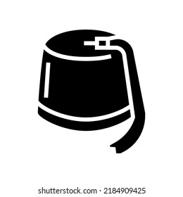 fez hat cap glyph icon vector. fez hat cap sign. isolated symbol illustration