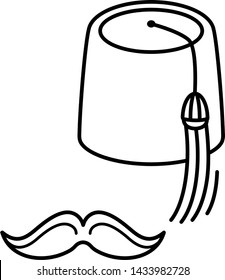 Fez hat icon in outline style