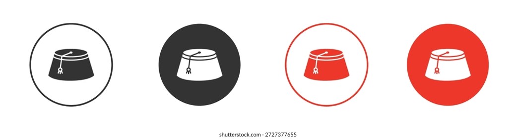 Icono del sombrero de Fez para ui o ux aislado en blanco para el App móvil, editable