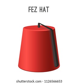 Fez hat national headwear of people vector illustration