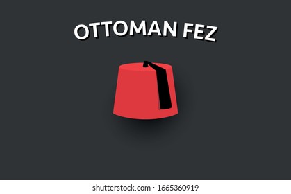 Fez icon in cartoon style isolated on white background. vector illustration.