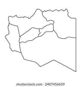 Fezzan region map, administrative division of Libya. Vector illustration.