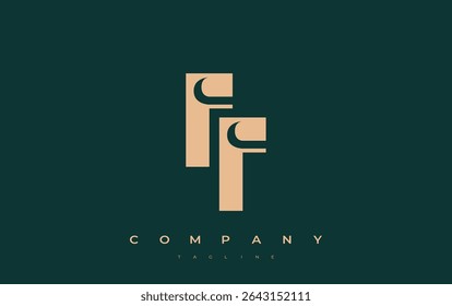 FF Abstract Geometric Logo Design. Modern and elegant logo design with simplistic typography elements, showcasing branding excellence.