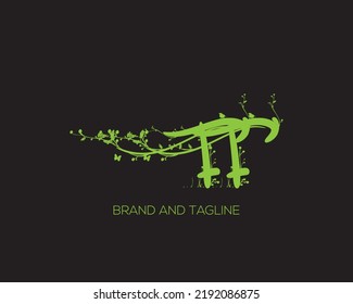 FF abstract vector logo monogram template