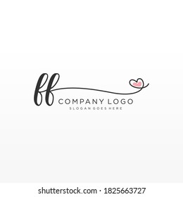 FF Beauty vector initial logo, handwriting logo of initial signature, wedding, fashion, jewelry, boutique, floral and botanical with creative template for any company or business.