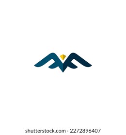 FF Bird Logo Design. Fly Logo Icon. Letter FF