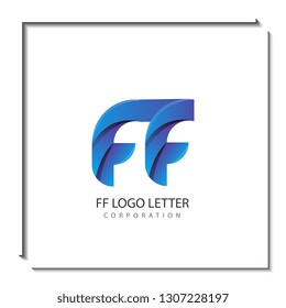 ff circle lowercase design of alphabet letter combination with infinity suitable as a logo for a company or business - Vector
