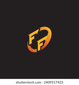 FF combination letter unique initials logo esport for gaming team, youtube, twitch