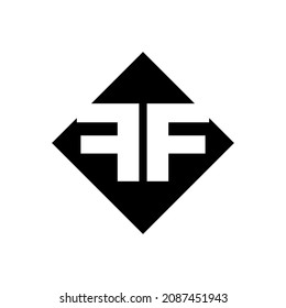 'FF' Company name initial letters monogram. FF with square logo.