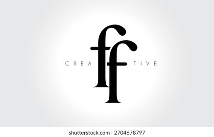 FF Elegantes Serif-Monogramm-Logo - Luxuriöses typografisches Kleinbuchstaben-Zeichen für modernes Branding