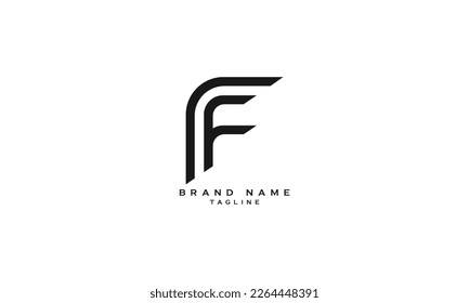 FF, F, Abstract initial monogram letter alphabet logo design