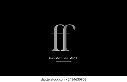 Monograma del logotipo de las letras abstractas FF, F