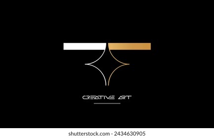 Monograma del logotipo de las letras abstractas FF, F