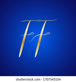 FF. F and F, Beauty vector initial logo, handwriting logo of initial signature, wedding, fashion, jewelry,  with creative template for any company or business.