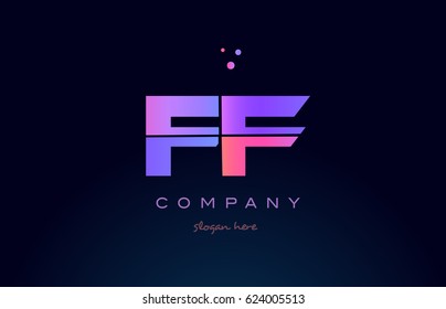 ff f f creative color blue background pink purple blue magenta alphabet letter company logo vector icon design