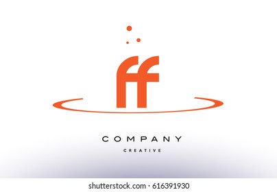FF F F creative orange swoosh dots alphabet company letter logo design vector icon template