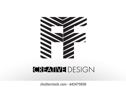 FF F F Lines Letter Design with Creative Elegant Zebra Vector Illustration.