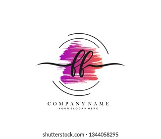 FF handwriting initial  logo vector