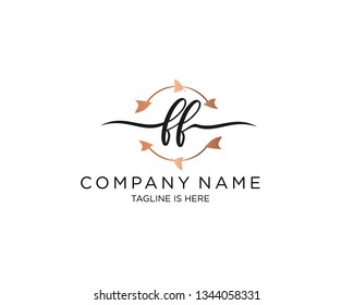 FF handwriting initial  logo vector