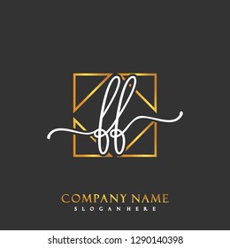 FF Initial Handwriting logo template vector