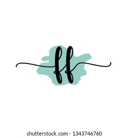 FF  Initial Handwriting logo template vector