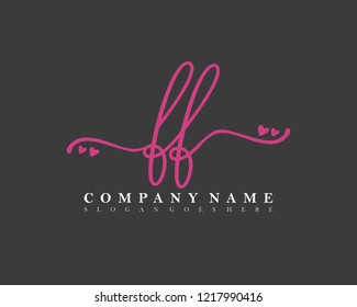 FF Initial handwriting logo vector