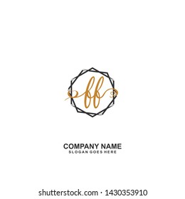 FF Initial handwriting logo vector