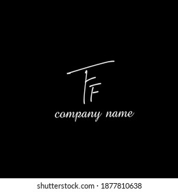 ff Initial handwriting logo vector